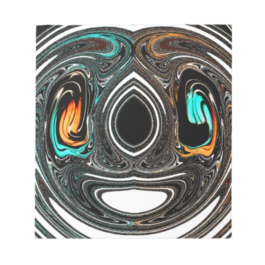 afrikanische Ethnic Doodle Zebra Textured Art Prin Notizblock (Vorderseite)