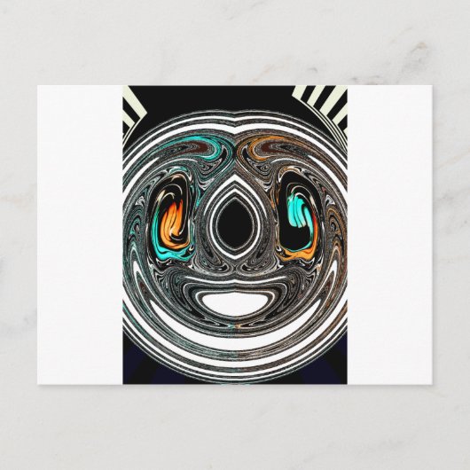 afrikanische Ethnic Doodle Zebra Textured Art Prin Postkarte (Vorderseite)