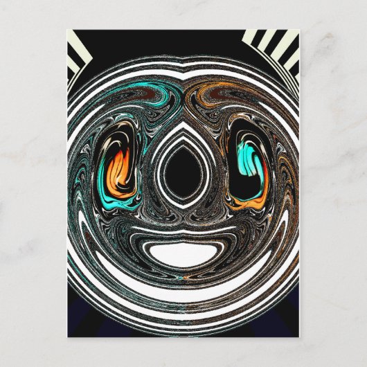 afrikanische Ethnic Doodle Zebra Textured Art Prin Postkarte (Vorderseite)