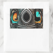 afrikanische Ethnic Doodle Zebra Textured Art Prin Rechteckiger Aufkleber (Tasche)