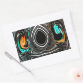 afrikanische Ethnic Doodle Zebra Textured Art Prin Rechteckiger Aufkleber (Umschlag)