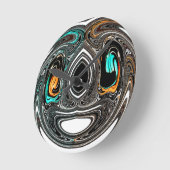 afrikanische Ethnic Doodle Zebra Textured Art Prin Runde Wanduhr (Winkel)