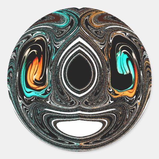 afrikanische Ethnic Doodle Zebra Textured Art Prin Runder Aufkleber (Vorderseite)