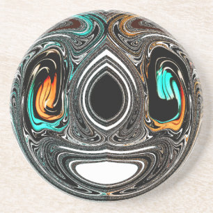 afrikanische Ethnic Doodle Zebra Textured Art Prin Sandstein Untersetzer