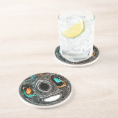 afrikanische Ethnic Doodle Zebra Textured Art Prin Sandstein Untersetzer (Seite)