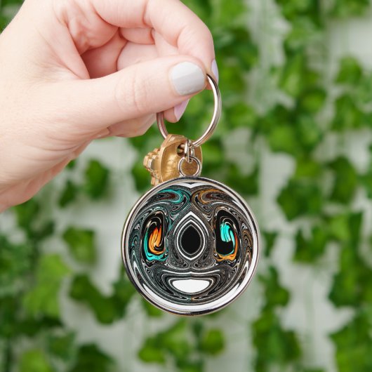 afrikanische Ethnic Doodle Zebra Textured Art Prin Schlüsselanhänger (Hand)