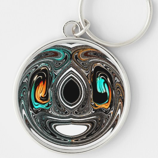 afrikanische Ethnic Doodle Zebra Textured Art Prin Schlüsselanhänger (Vorne)