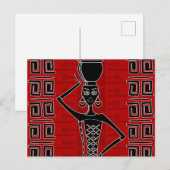 Afrikanische Ethnic Ornament Black and Red N1 Postkarte (Vorne/Hinten)
