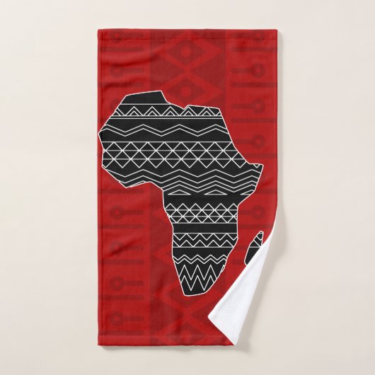 Afrikanische Ethnic Ornament Black and Red N9 Badhandtuch Set (Handtuch)