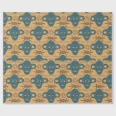 Afrikanische ethnische Gesichtspattern in Stammesm Geschenkpapier (Flach)