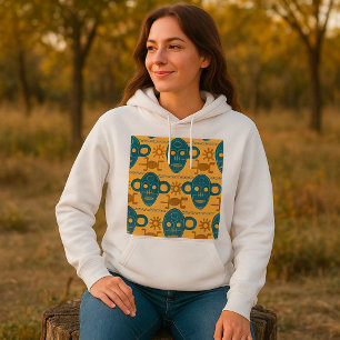 Afrikanische ethnische Gesichtspattern in Stammesm Hoodie