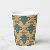 Afrikanische ethnische Gesichtspattern in Stammesm Pappbecher (Vorderseite)