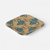 Afrikanische ethnische Gesichtspattern in Stammesm Pappteller (Gewinkelt)