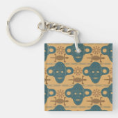 Afrikanische ethnische Gesichtspattern in Stammesm Schlüsselanhänger (Vorderseite)