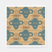 Afrikanische ethnische Gesichtspattern in Stammesm Serviette (Vorderseite)