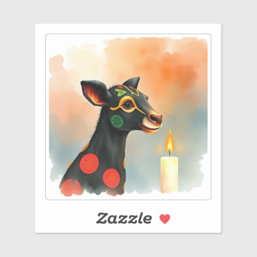 Afrikanische ethnische Kwanzaa Wilde Tiere in vers Aufkleber (Blatt)