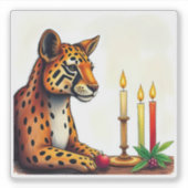 Afrikanische ethnische Kwanzaa Wilde Tiere in vers Aufkleber (Vorderseite)