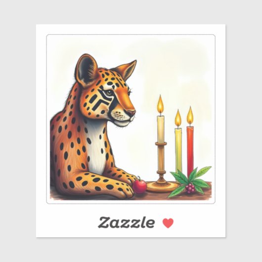 Afrikanische ethnische Kwanzaa Wilde Tiere in vers Aufkleber (Blatt)