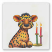 Afrikanische ethnische Kwanzaa Wilde Tiere in vers Aufkleber (Vorderseite)
