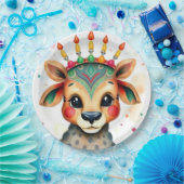 Afrikanische ethnische Kwanzaa Wilde Tiere in vers Pappteller (Party)