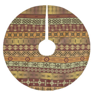 Afrikanische ethnische Motive, dekorativer Hinterg Polyester Weihnachtsbaumdecke