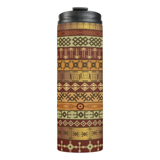 Afrikanische ethnische Motive, dekorativer Hinterg Thermosbecher (Vorderseite)