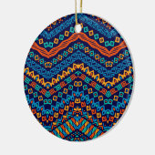 Afrikanische ethnische Muster Funkfarben Keramik Ornament (Links)