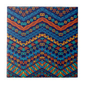 Afrikanische, ethnische Muster funkige Farben Fliese (Vorderseite)