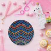 Afrikanische, ethnische Muster funkige Farben Pappteller (Party)