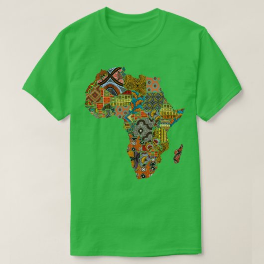 Afrikanische Fabric Map T-Shirt (Design vorne)