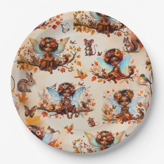 Afrikanische Fairy Enchanted Forest Birthday Party Pappteller (Vorderseite)