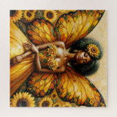 afrikanische Fairy mit Sonnenblumen Puzzle (Horizontal)