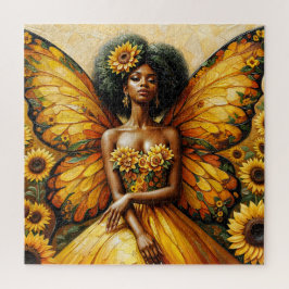 afrikanische Fairy mit Sonnenblumen Puzzle