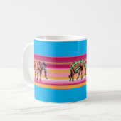 Afrikanische farbenfrohe Elefanten Stripe Tasse (Vorderseite Links)