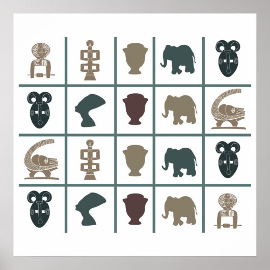 afrikanische farbige Symbole Poster (Vorne)