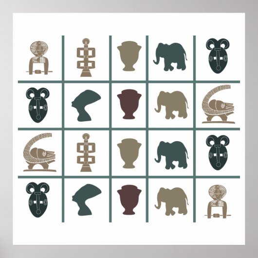 afrikanische farbige Symbole Poster (Vorne)