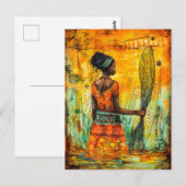 Afrikanische Fischer mit Netz Postkarte (Vorne/Hinten)