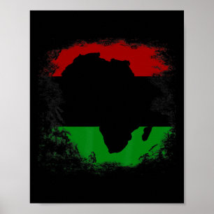 Afrikanische Flagge Afrikanischer Kontinent Karte  Poster