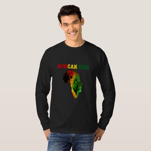 Afrikanische Flagge des Schwarzen Königs Monatsges T-Shirt (Vorne ganz)