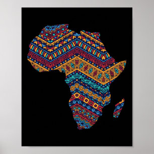 Afrikanische Flagge Kente Tuch schwarzer Stolz Afr Poster