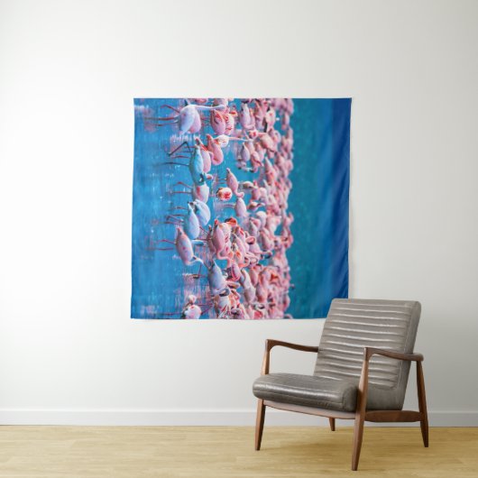 afrikanische Flamingos. Gruppe von Flamingos stehe Wandteppich (Beispiel (Horizontal))