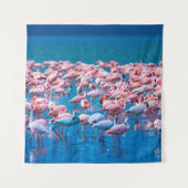 afrikanische Flamingos. Gruppe von Flamingos stehe Wandteppich (Vorderseite)