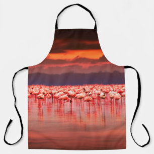 Afrikanische Flamingos im See über schöne Sonne Schürze