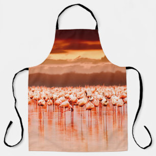 Afrikanische Flamingos im See über schöne Sonne Schürze