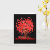 Afrikanische Frau Afro Butterfly Ribbon Red Heart  Karte (Gelbe Blume)