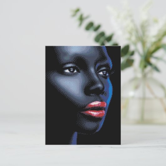 Afrikanische Frau Art Postkarte (Stehend Vorderseite)