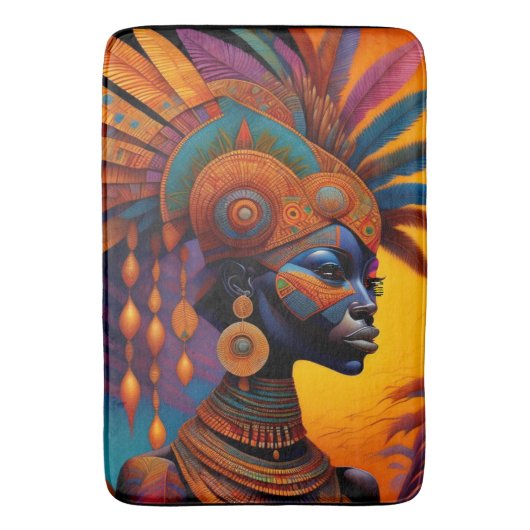 Afrikanische Frau Bath Mat Badematte (Vorderseite Vertikal)