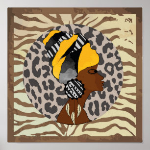 Afrikanische Frau Boho-Kunst Poster