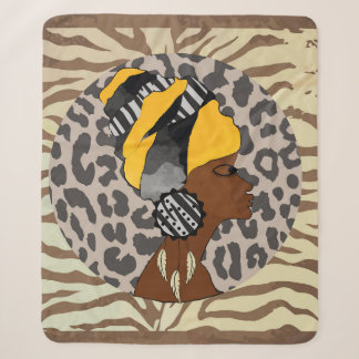 afrikanische Frau Boho Kunstwerk Sherpadecke