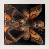 Afrikanische Frau Butterfly Dress Puzzle (Horizontal)